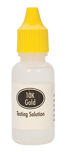 10K Gold Testing Acid bottle with yellow cap for precise karat verification