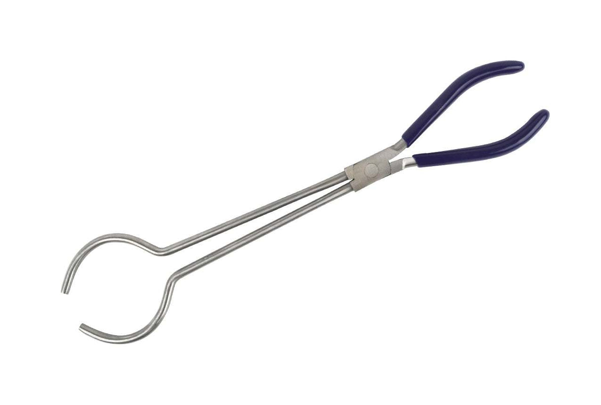 13-inch large stainless steel ring tongs with heat-resistant handles for electric melting furnace and metalworking use