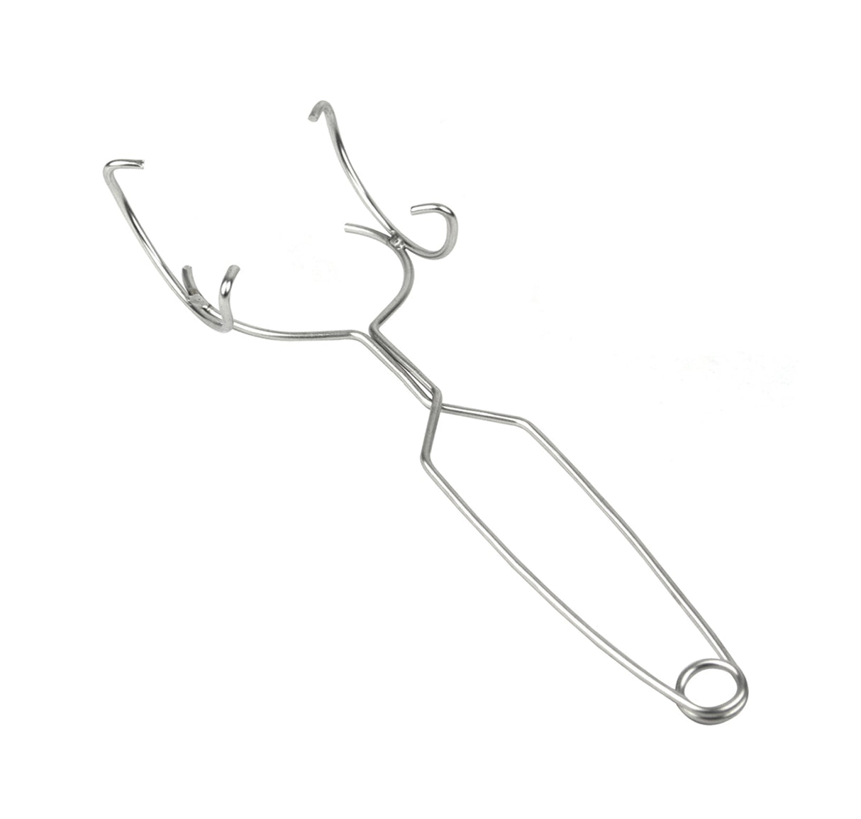 10-1/2 inch Large Whip Tongs metal tool for gripping crucibles in high-heat metalworking tasks