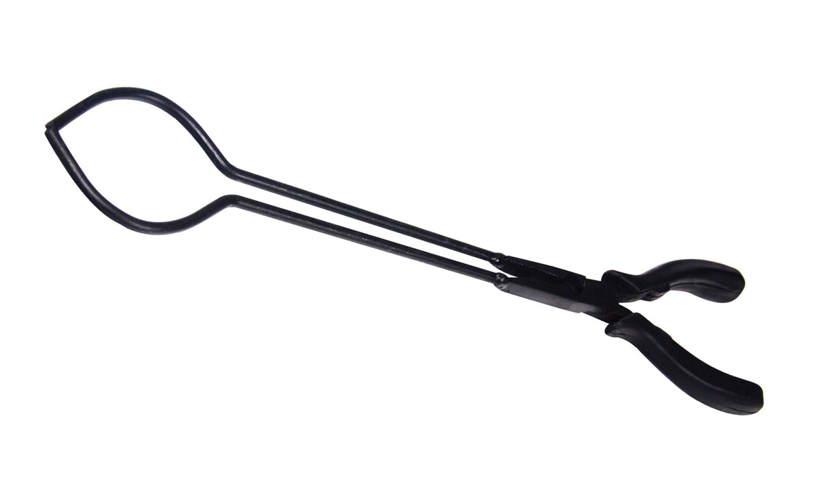 13 inch economy crucible tongs with durable black metal construction and comfortable grips for handling crucibles up to 3 inches in diameter