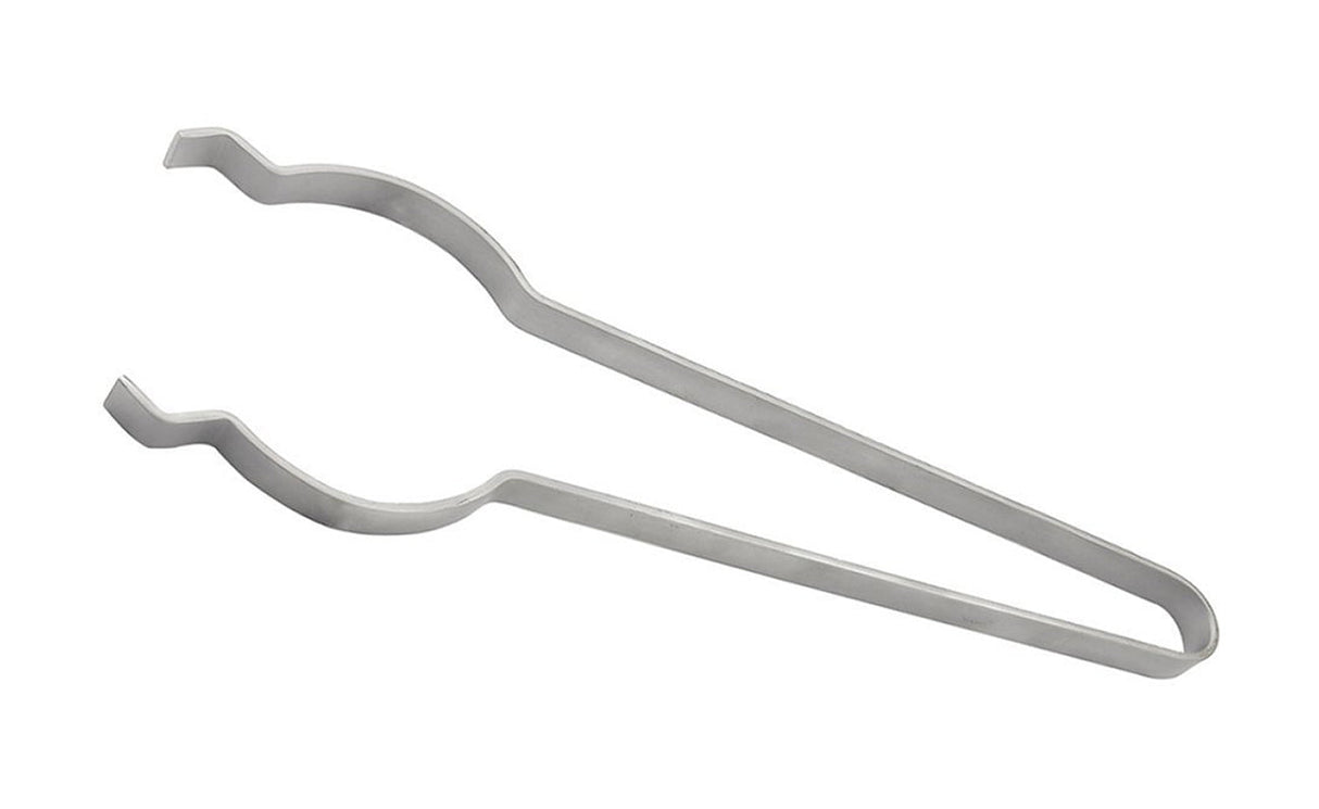 16-inch bent spring steel flask tongs for secure crucible grip and hot metal handling