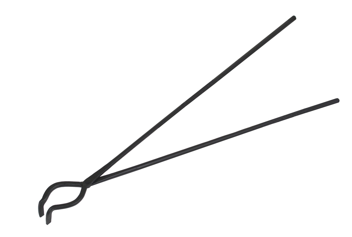 36 inch hinge style foundry crucible tongs with carbon black finish for safe handling of hot crucibles