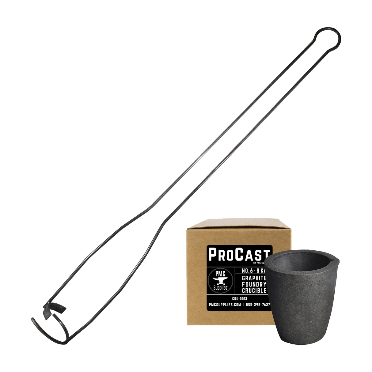 ProCast #6 - 8Kg Crucible Vertical Lifting Pouring Tong Kit by PMC Supplies
