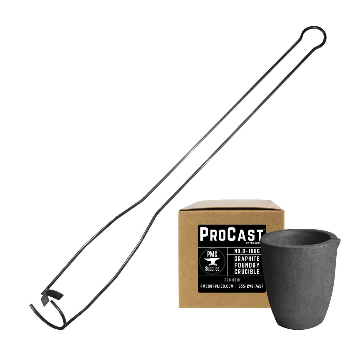 ProCast #8 10Kg crucible vertical lifting pouring tong kit for safe metal casting handling