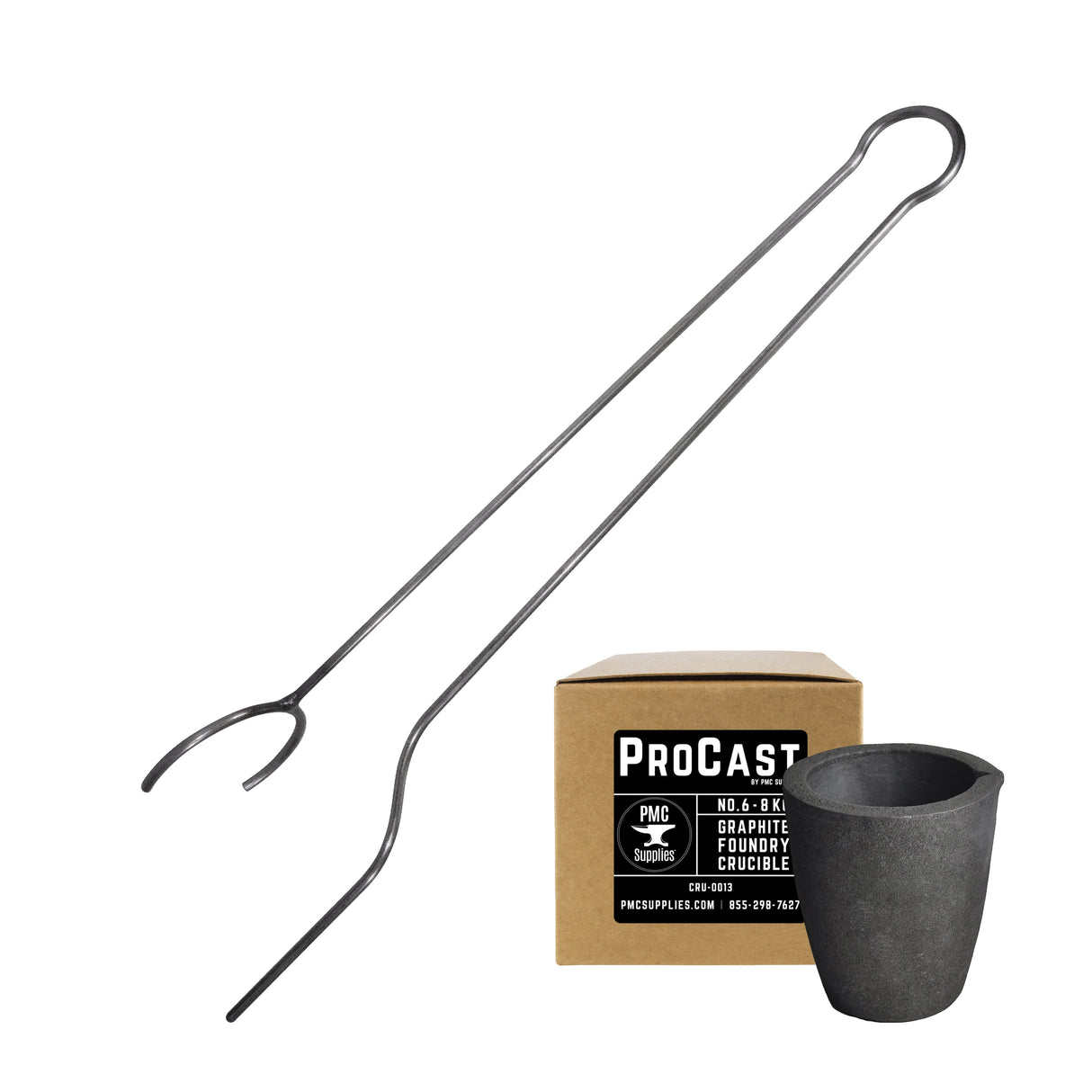 ProCast #6 - 8Kg Crucible Horizontal Lifting Pouring Tong Kit by PMC Supplies