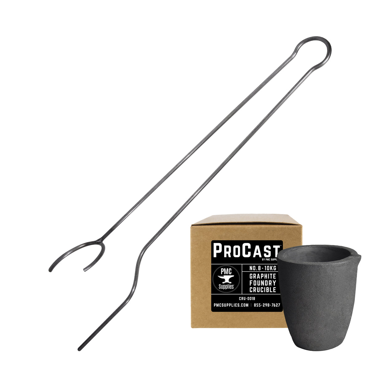 ProCast #8 - 10Kg Crucible Horizontal Lifting Pouring Tong Kit by PMC Supplies