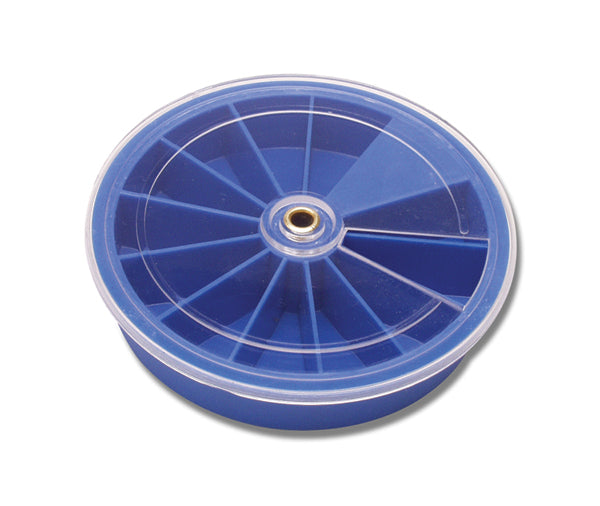 Round Gem Tray with 12 compartments and rotating lid for bead organizing
