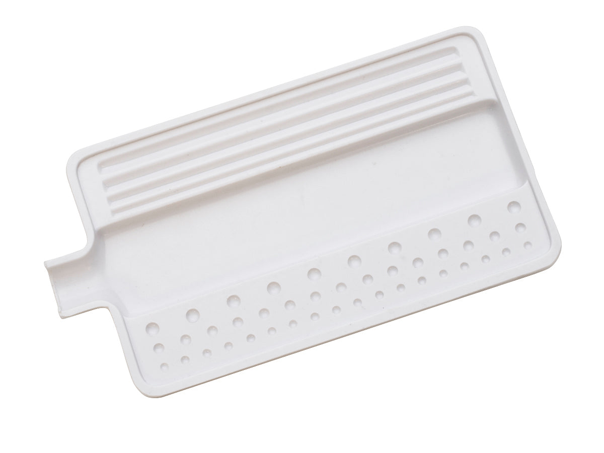 White large bead sorting tray with indentations and pour spout for beads and gemstones