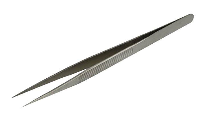 6-1/2 inch stainless steel fine-tipped straight tweezers for precision craftwork