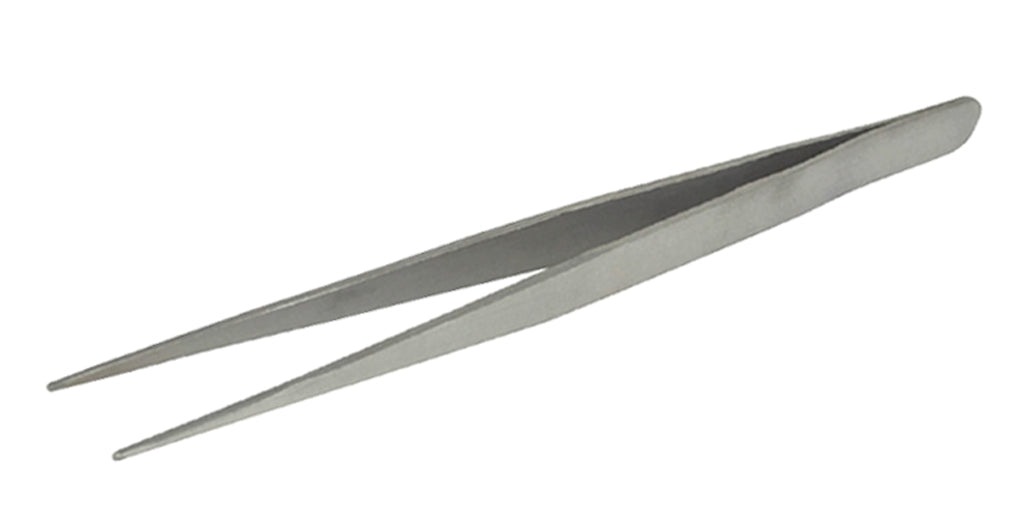 7-inch medium fine-tipped straight stainless steel tweezers for precision gripping