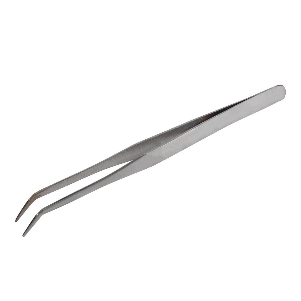 7 inch stainless steel curved fine point tweezers for precision handling of small components