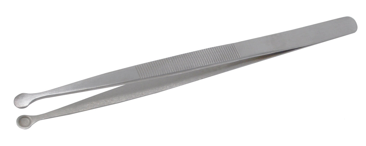 Rounded tip gemstone and pearl holding stainless steel tweezers for delicate jewelry and beadwork