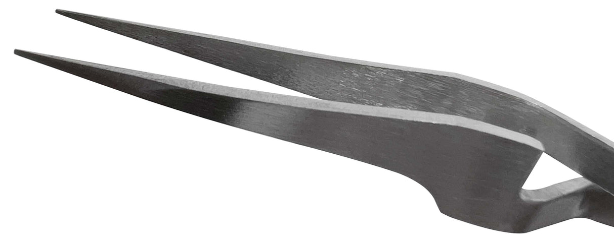 5" Stainless Steel Anti-Magnetic Straight Pointed Cross-Locking Tweezers by PMC Supplies