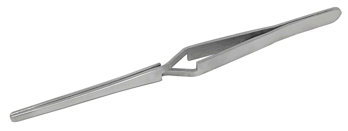 165 MM blunt tipped self-closing cross locking tweezers for jewelry repair with knurled grip