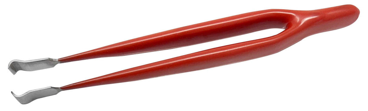 4-3/4 inch insulated fuse tweezers with red coated grips for electrical safety and precision handling