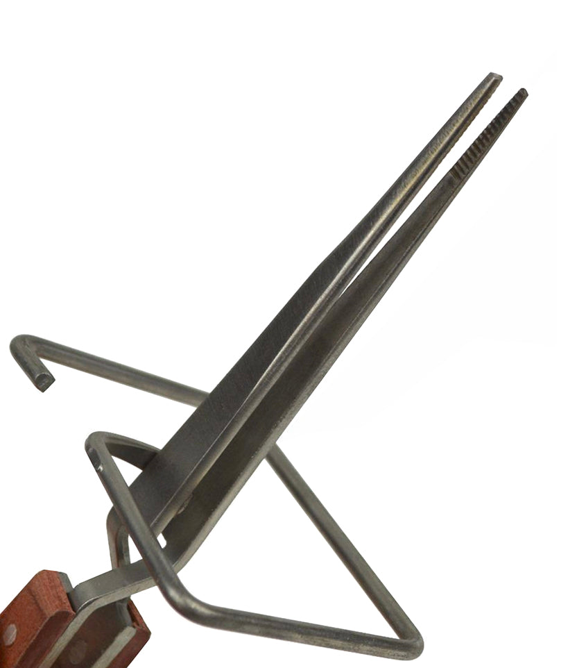 6-1/4" Fiber Grip Cross-Locking Soldering Tweezers with Stand by PMC Supplies