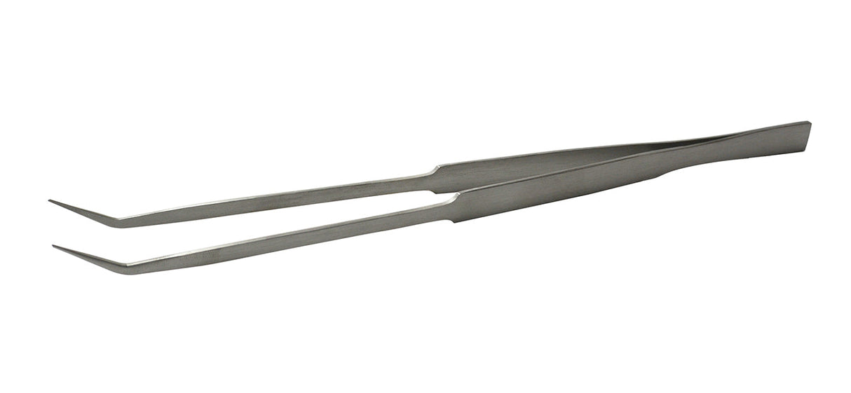 10 inch stainless steel curved nose tweezers with fine point tips for precision tasks