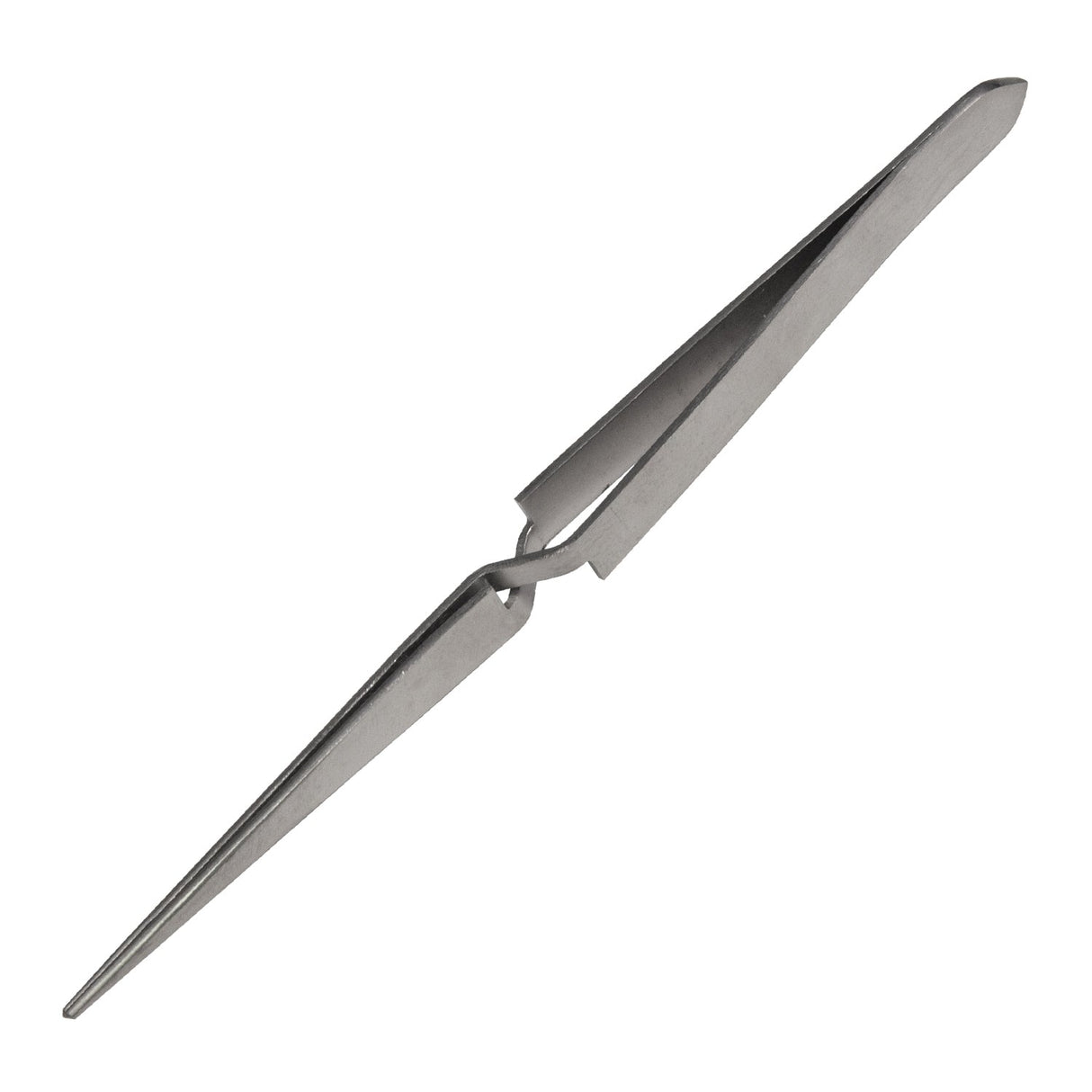 Titanium Cross Locking Tweezer 6.5 inch precision soldering tool with fine serrated jaws and cross locking mechanism