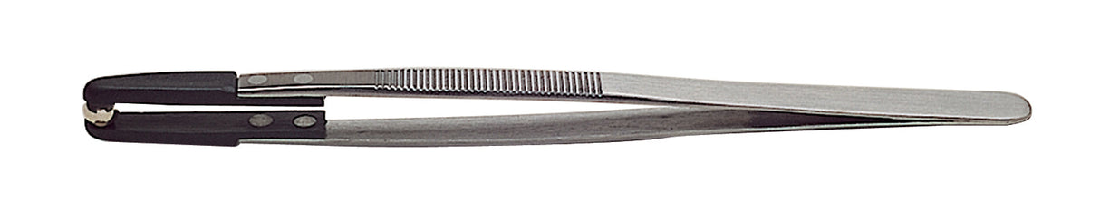 Nylon Jaw Pearl Beading Tweezers with stainless steel shank and non-scratch nylon tips for delicate bead and pearl handling