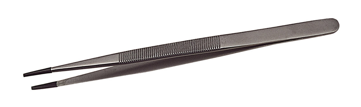 6-1/2" Black Allegro Diamond Tweezers with PVC coated tips for precise gemstone handling and inspection