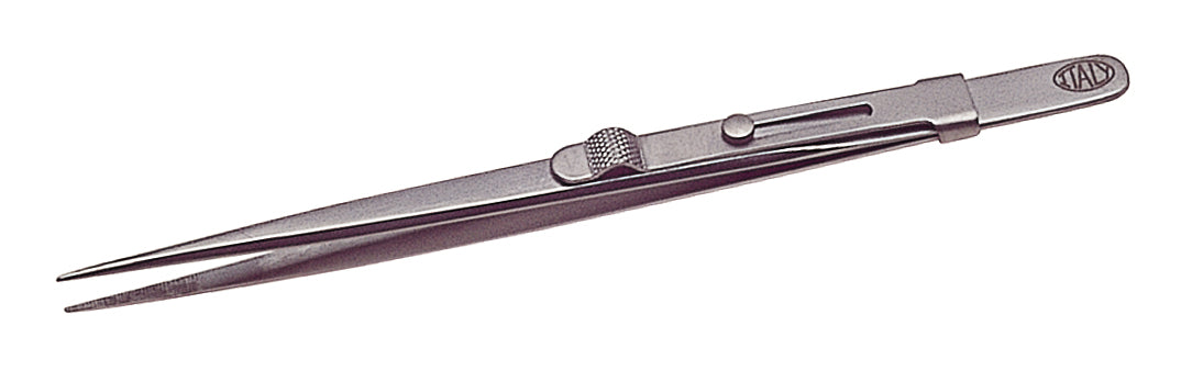 6-1/2" stainless steel fine-locking Allegro Italian diamond-tip precision tweezers