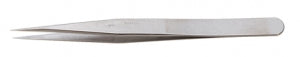 4-3/4 inch stainless steel Inox Hi-Tech Dumont precision tweezers with matte finish for electronics and lab use
