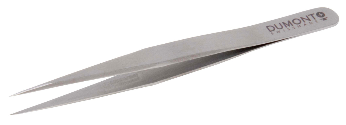 4-3/8 inch Inox Hi-Tech Dumont Tweezers Style 3C made of corrosion-resistant inox steel with precision sharp tips and matte finish for delicate electronics work