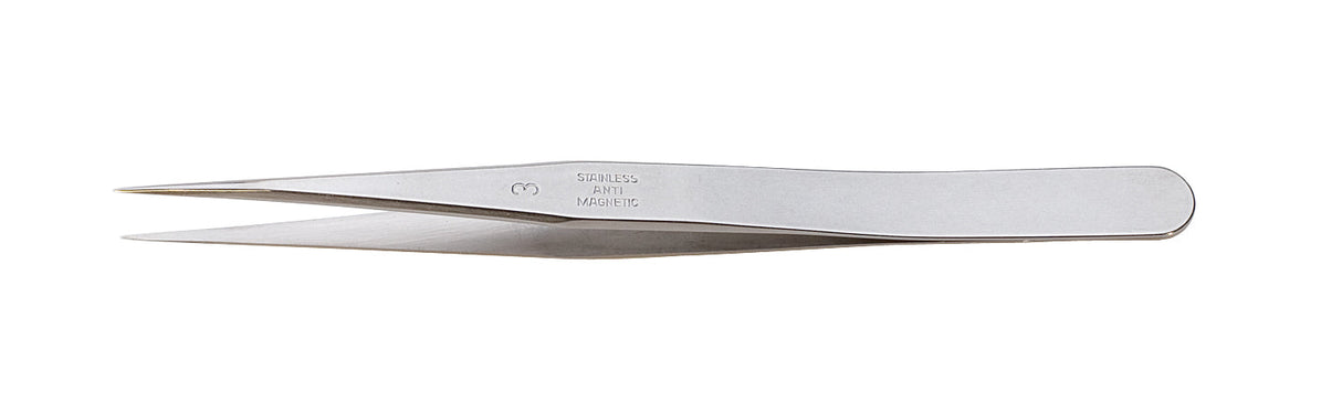 4-3/4" Anti Hi-Tech Dumont Tweezers with matte finish and anti-magnetic stainless steel for precise electronics and optical work