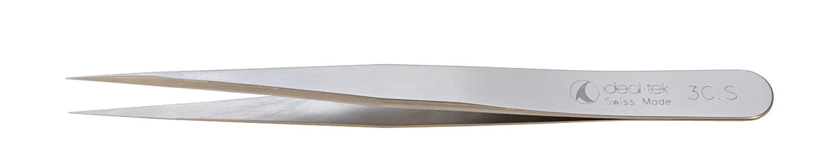 4-3/8 inch Ideal-Tek Inox Hi-Tech stainless steel precision tweezers Style 3C with magnetizable carbon steel tips