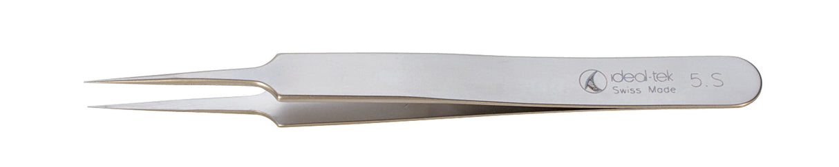 4-3/8 inch Ideal-Tek Inox Hi-Tech stainless steel precision tweezers style 5 with magnetizable corrosion-resistant finish