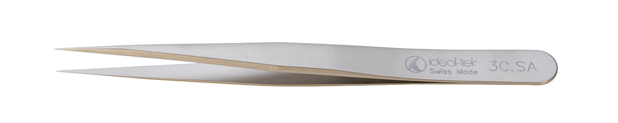 4-3/8" Ideal-Tek Anti Hi-Tech Tweezers Style 3C non-magnetic precision stainless steel tweezers for electronics and delicate work