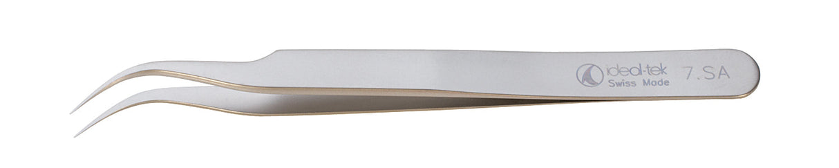 4-1/2 inch Ideal-Tek Anti Hi-Tech curved stainless steel tweezers style 7 for precision tasks