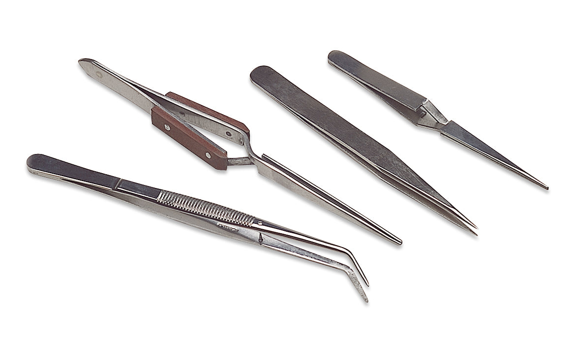 4-Piece Utility & Soldering Tweezers Set by PMC Supplies