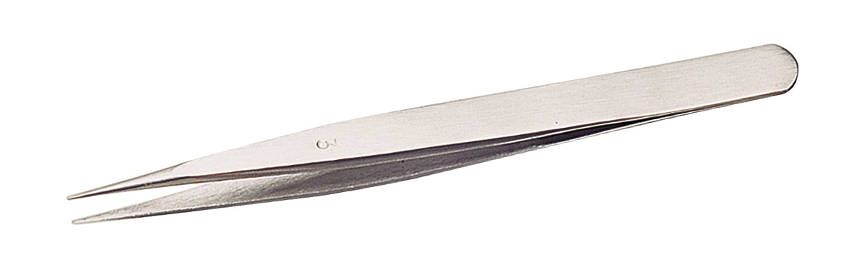 4-3/4" No. 3 anti-magnetic stainless steel tweezers for precision jewelry and electronics work