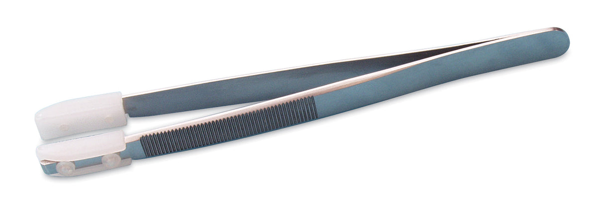 Wire straightening tweezers with stainless steel body and nylon tips for gentle wire grip and precision straightening
