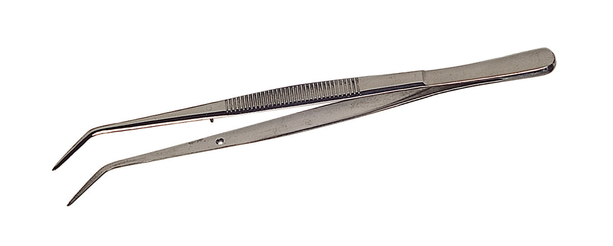 6" curved tweezers with pin interlock for precision and secure handling in crafts and electronics