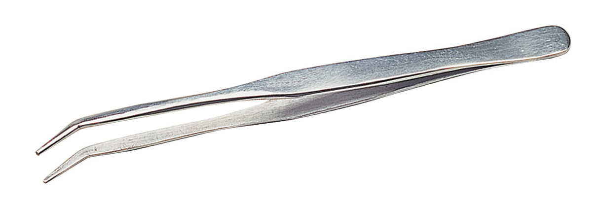 6-1/2 inch stainless steel utility tweezers with smooth curved points for precision tasks