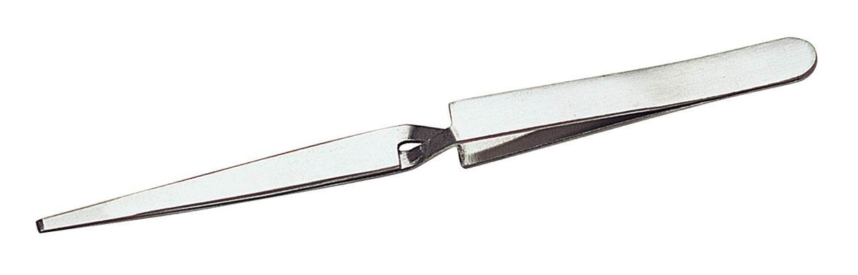 6-1/2" serrated blunt tipped cross-locking stainless steel utility tweezers for precise handling