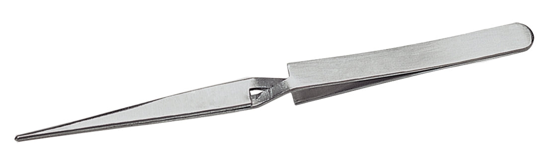 6-1/2 inch serrated medium cross-locking soldering tweezers with secure grip and durable metal construction for precise handling
