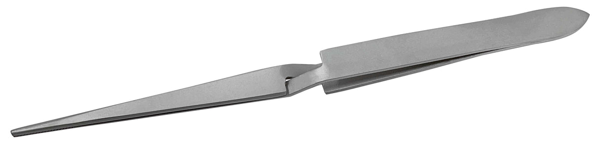 6-1/2 inch titanium cross-locking tweezers with serrated jaws for precision gripping