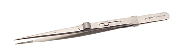 6-1/2 inch stainless steel fine-locking diamond tweezers for precise gem setting and jewelry work