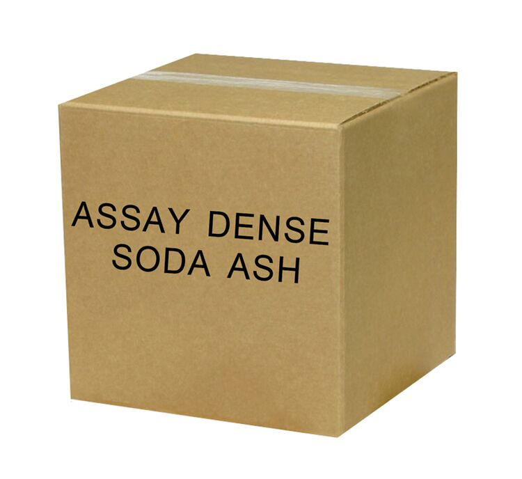 1 LB Assay Dense Soda Ash in cardboard box for metal flux and gold recovery