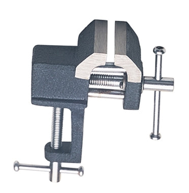 Bench vise with 2-inch jaws and clamp mount for secure workholding in woodworking and metalworking tasks