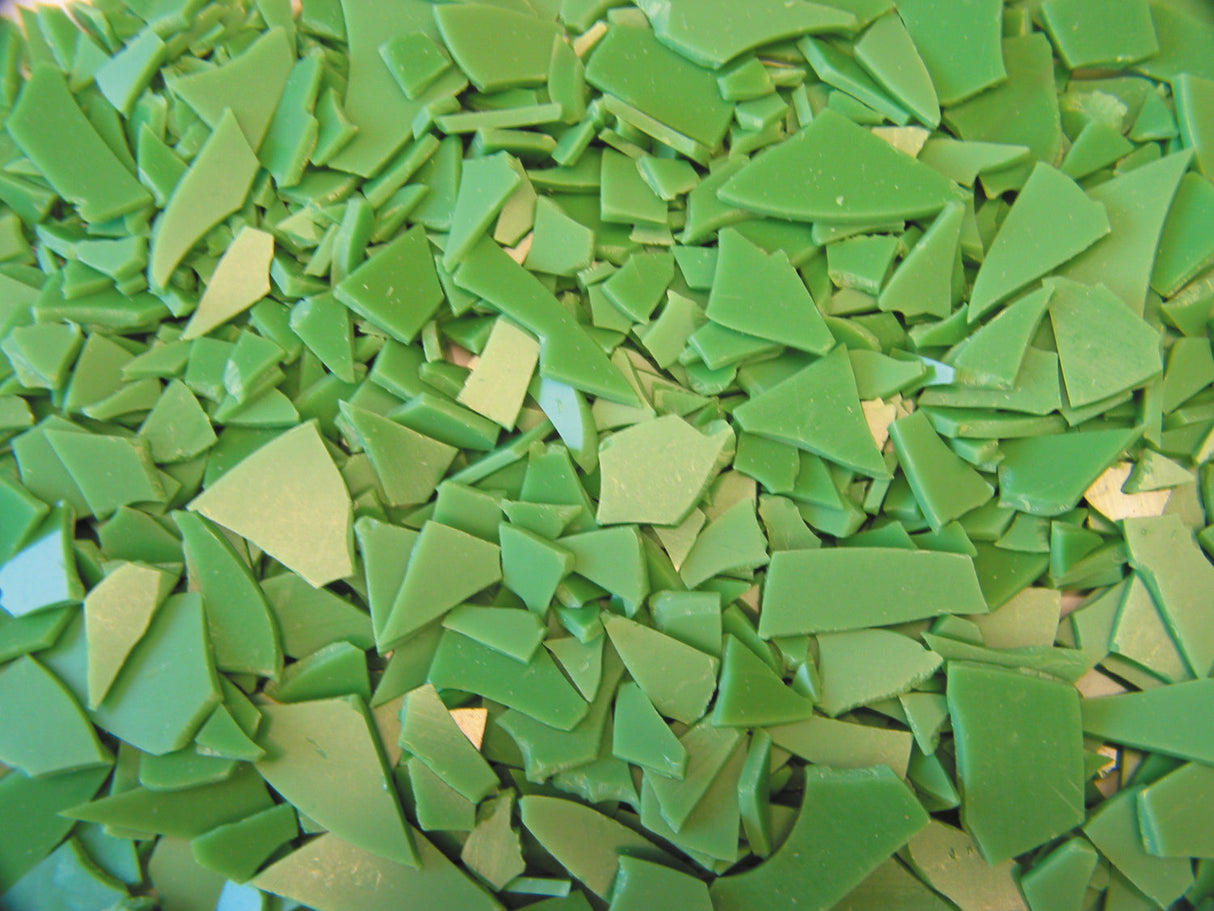 Green wax flakes of Freeman Flakes Tuffy Tuff Guy Green 1 lb bag for precise casting and mold making