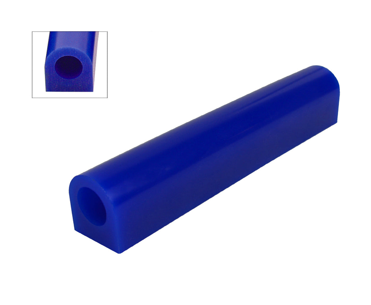 Blue medium-hard wax ring tube with flat side for carving jewelry designs