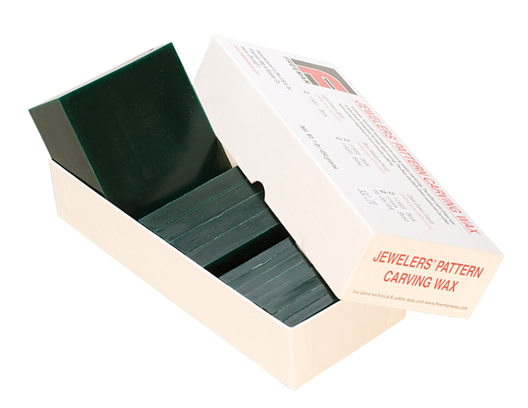 17 piece green hard carving wax sliced assortment in white box for jewelers pattern carving