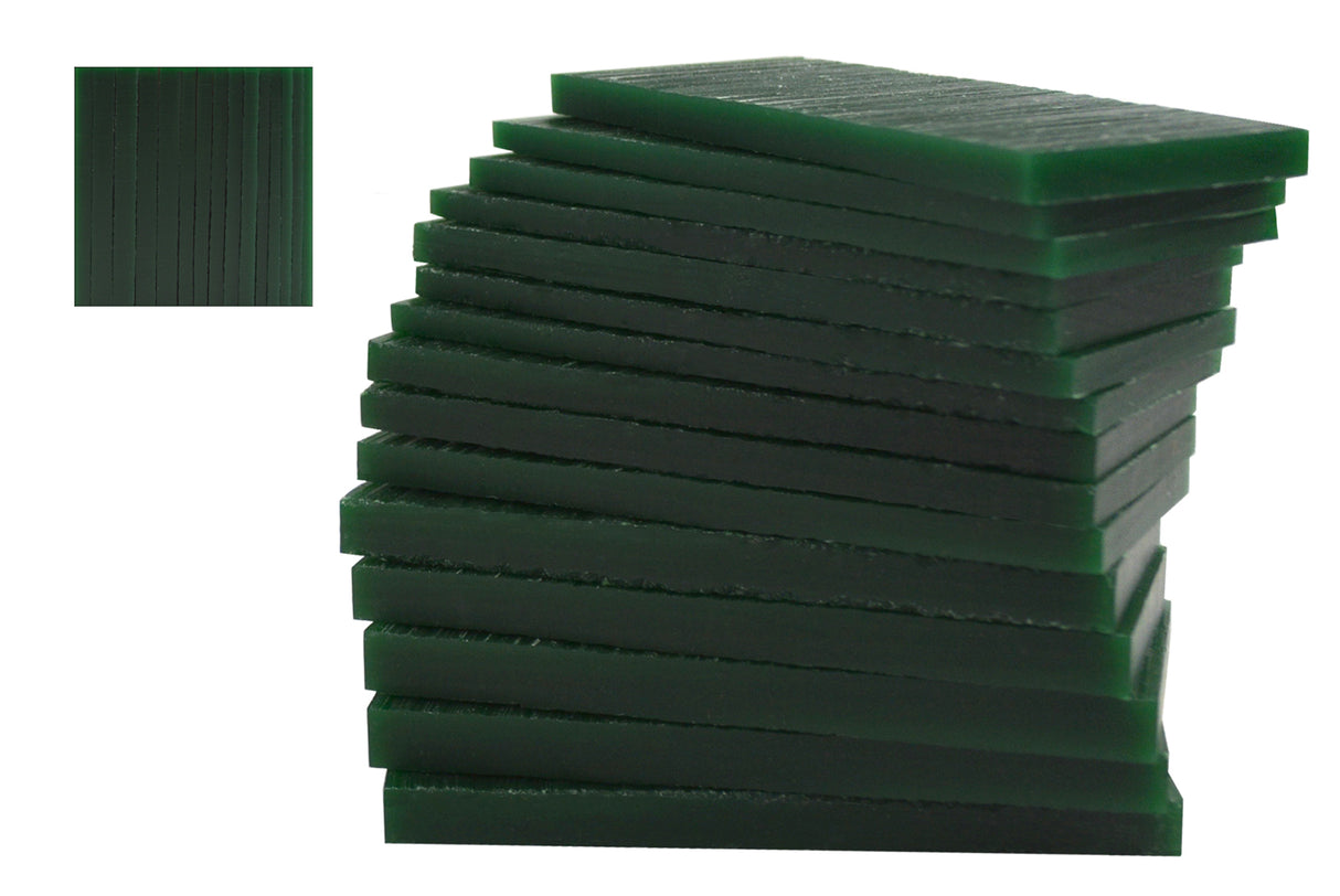 Hard 1/2 Lb Sliced Dark Green Carving Wax by PMC Supplies