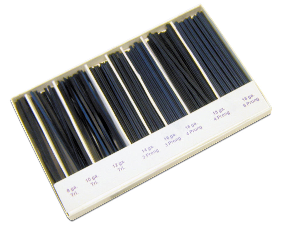 Wax wire assortment with various gauges of round and half-round flexible wax wires for jewelry and craft detailing