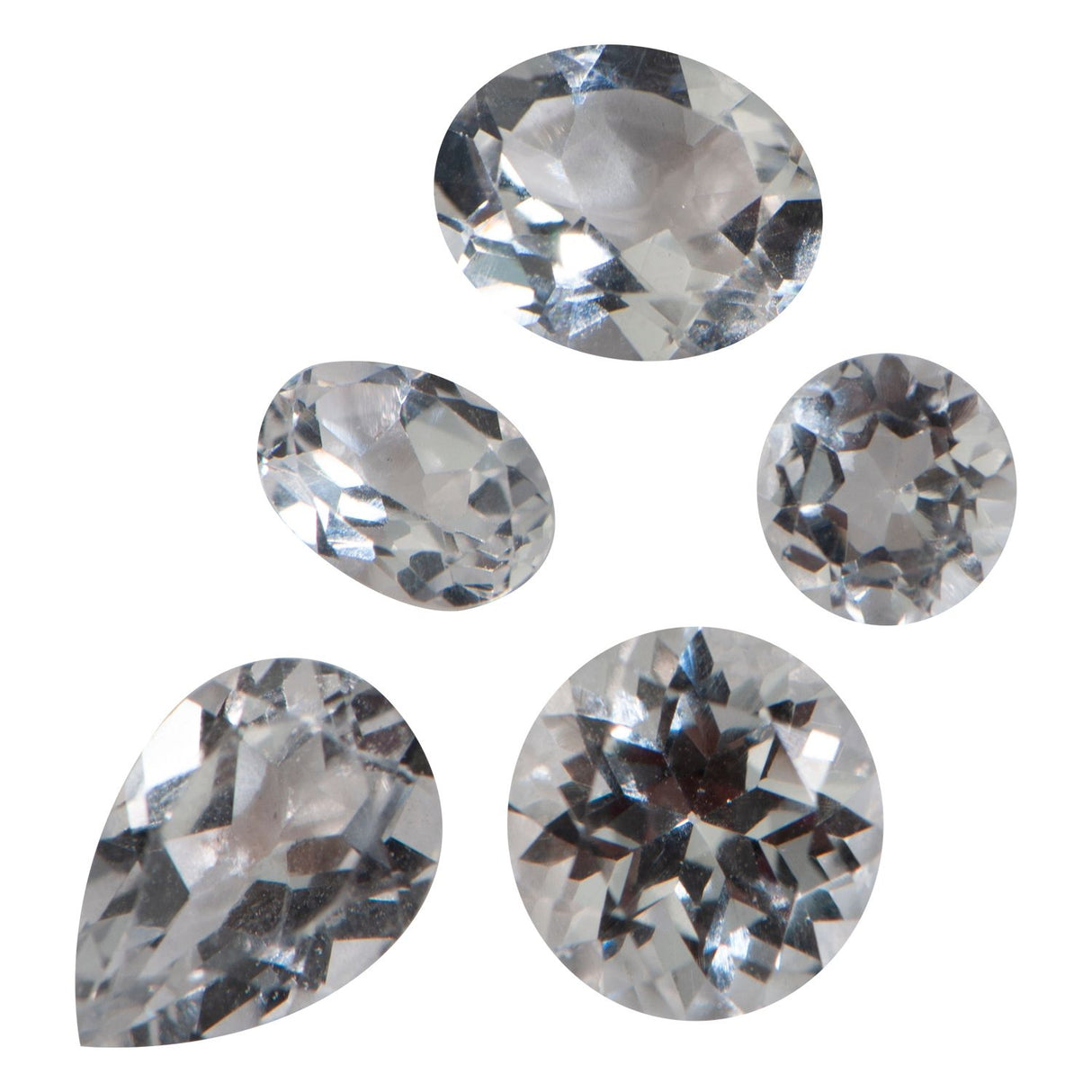 White Topaz 9mm Round Faceted Gemstone by PMC Supplies