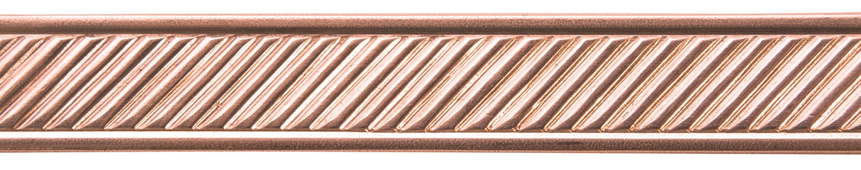 3 ft 16 gauge copper pattern wire with slanted lines and border design for jewelry making and crafts